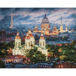 Раскраска по номерам "Все краски вечера. Санкт-Петербург", 40 x 50 см Артикул: 201-AB. 