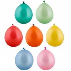 Набор шаров 7 шт., BONDIBON "Шар-АХ!", размер 12", цветные металлик (светло-голубой, розовый, желтый Артикул: ВВ4033. 