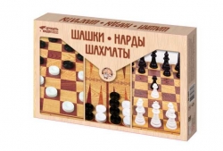 Настольная игра Десятое королевство Шашки, Нарды, Шахматы (большие) Артикул: 03872ДК. 