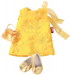 Комплект одежды для куклы "Платье, сумочка и туфельки", желтый, 45-50 см Артикул: 3402194. 