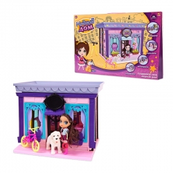 Игровой набор Abtoys В гостях у куклы "Модный дом" в наборе с куклой и мебелью, 58 деталей, в коробке, 46,5x7,5x31 см Артикул: PT-00847. 