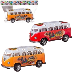 Автобус Junfa пластмассовый, инерционный, 16,5 см, красный/оранжевый. в пакете Артикул: 595-14. 