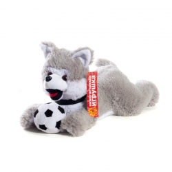 Игрушка мягкая "Волк с мячом", цвет: серый, 68*25*30 см. Артикул: СМ-744-5_сер. 
