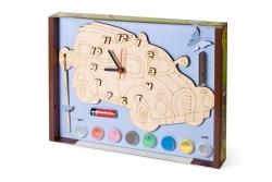Набор для творчества Нескучные игры Часы Машинка с циферблатом под роспись с красками Артикул: 8030/20. 