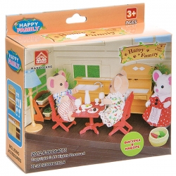 Игровой набор Happy Family с фигуркой зверюшки, кухня, 12,5х10х4 см, BOX, арт.012-03B. Артикул: Д93755. 