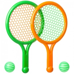 Игр. набор детский теннис : 2 ракетки с 2 мячиками в сетке 26х16х1 см,арт.2806-2. Артикул: Ф81670. 