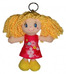 Кукла ABtoys Мягкое сердце, блондинка в красном платье, на брелке, мягконабивная, 15 см Артикул: M6006. 
