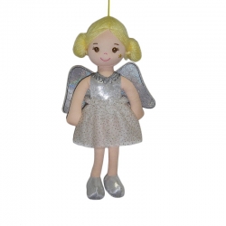 Кукла ABtoys Мягкое сердце, мягконабивная Ангел с крыльями, в серебрянном платье, 30 см Артикул: M6052. 