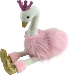 Лебедь розовый с золотыми лапками и клювом, 25 см игрушка мягкая Артикул: M092. 