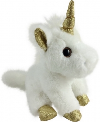 Единорог белый с золотом 15 см игрушка мягкая Артикул: M095. 