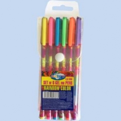 Ручки гелевые набор 6 цветов RAINBOW, 0,8мм Артикул: 80787-no. 